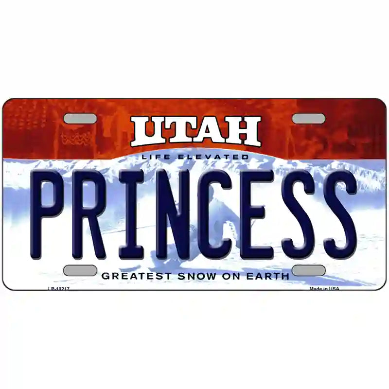 Princess Utah Metal Novelty License Plate 24" x 12" (LLP)