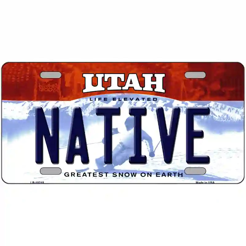 Native Utah Metal Novelty License Plate 24" x 12" (LLP)