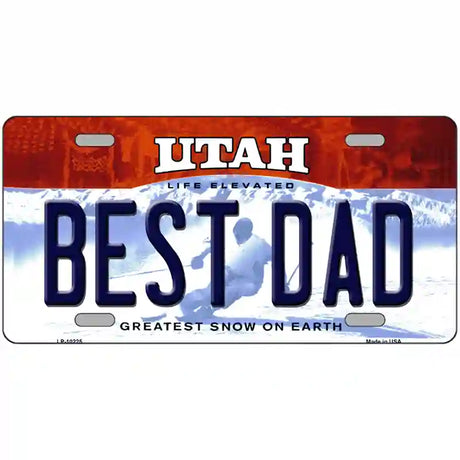 Best Dad Utah Metal Novelty License Plate 24" x 12" (LLP)