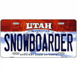 Snowboarder Utah Metal Novelty License Plate 24" x 12" (LLP)