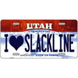 I Love Slackline Utah Metal Novelty License Plate 24" x 12" (LLP)