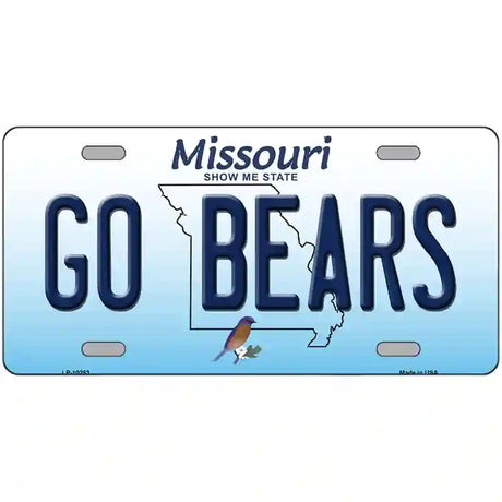 Go Bears Missouri Metal Novelty License Plate 24" x 12" (LLP)