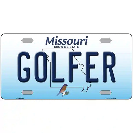 Golfer Missouri Metal Novelty License Plate 24" x 12" (LLP)