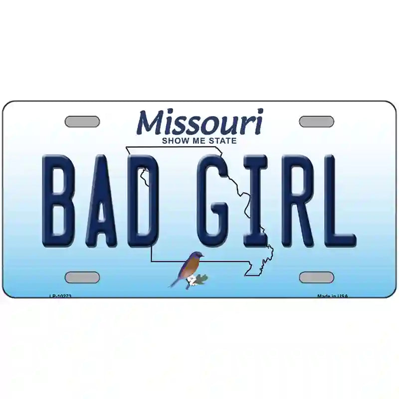 Bad Girl Missouri Metal Novelty License Plate 24" x 12" (LLP)