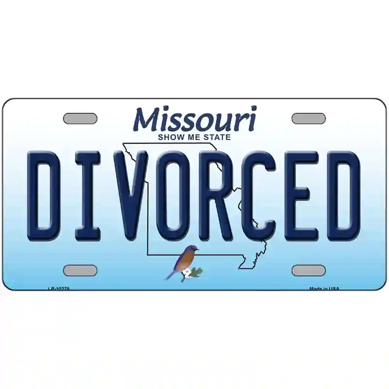 Divorced Missouri Metal Novelty License Plate 24" x 12" (LLP)