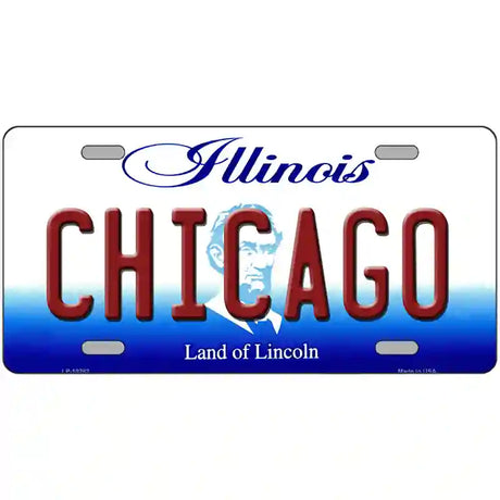 Chicago Illinois Metal Novelty License Plate 24" x 12" (LLP)