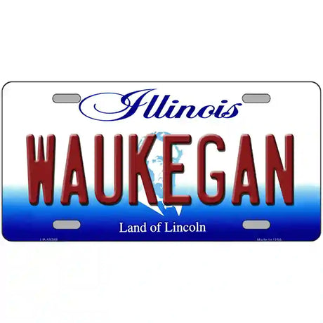 Waukegan Illinois Metal Novelty License Plate 24" x 12" (LLP)