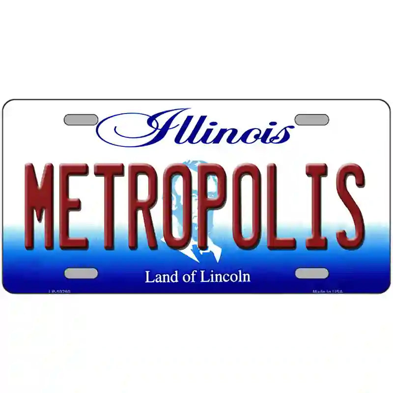 Metropolis Illinois Metal Novelty License Plate 24" x 12" (LLP)