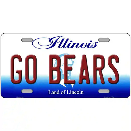 Go Bears Illinois Metal Novelty License Plate 24" x 12" (LLP)