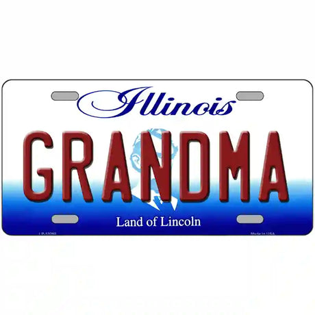 Grandma Illinois Metal Novelty License Plate 24" x 12" (LLP)