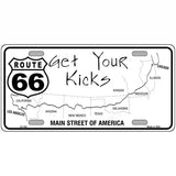 US Route 66 Map Novelty Metal License Plate 24" x 12" (LLP)