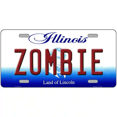 Zombie Illinois Metal Novelty License Plate 24" x 12" (LLP)