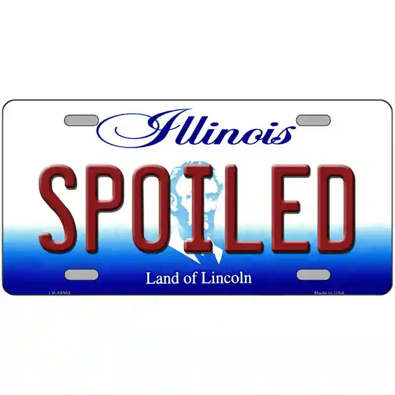 Spoiled Illinois Metal Novelty License Plate 24" x 12" (LLP)