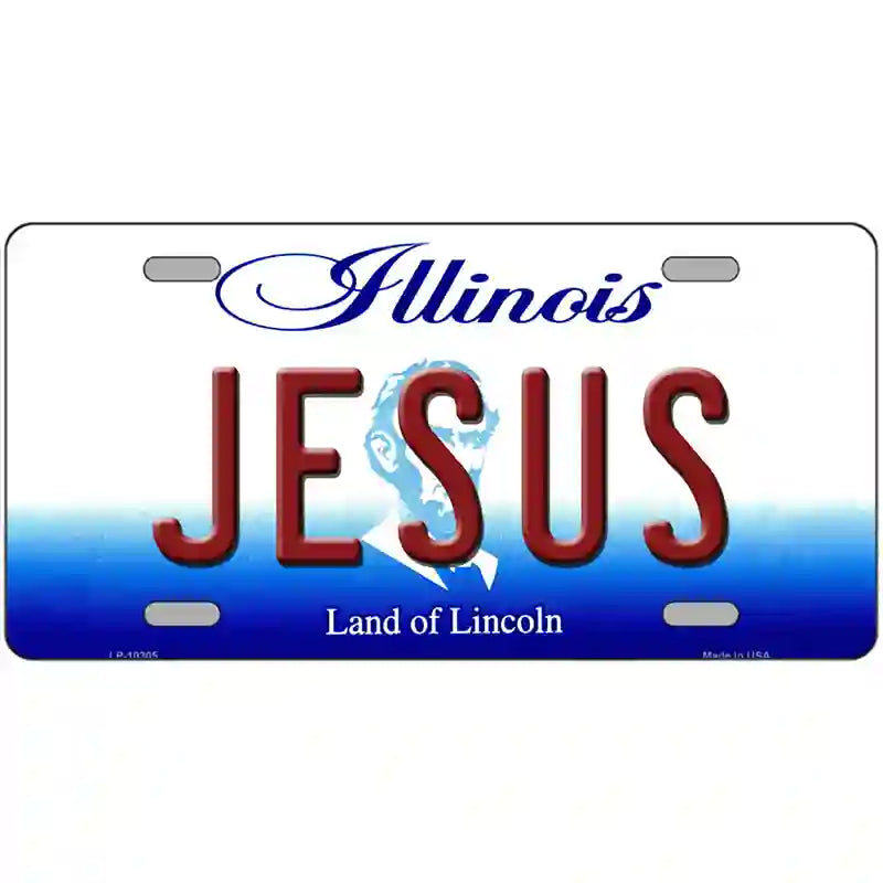 Jesus Illinois Metal Novelty License Plate 24" x 12" (LLP)