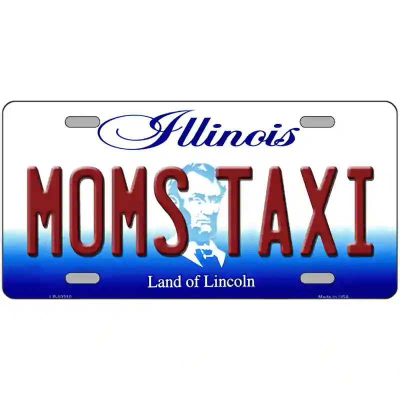 Moms Taxi Illinois Metal Novelty License Plate 24" x 12" (LLP)