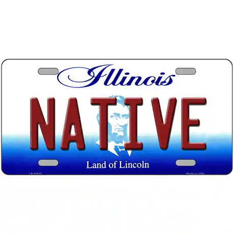 Native Illinois Metal Novelty License Plate 24" x 12" (LLP)