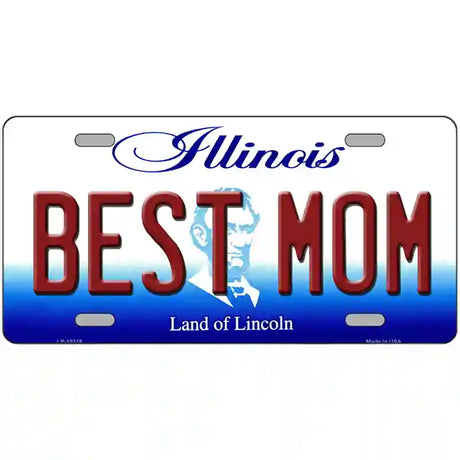 Best Mom Illinois Metal Novelty License Plate 24" x 12" (LLP)