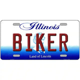 Biker Illinois Metal Novelty License Plate 24" x 12" (LLP)