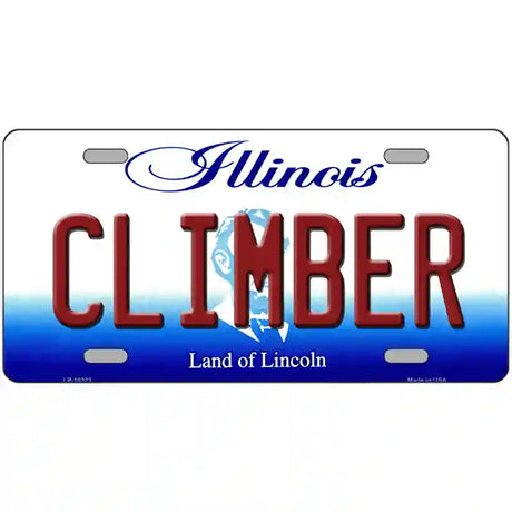 Climber Illinois Metal Novelty License Plate 24" x 12" (LLP)