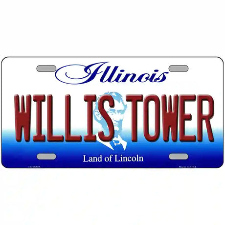 Willis Tower Illinois Metal Novelty License Plate 24" x 12" (LLP)