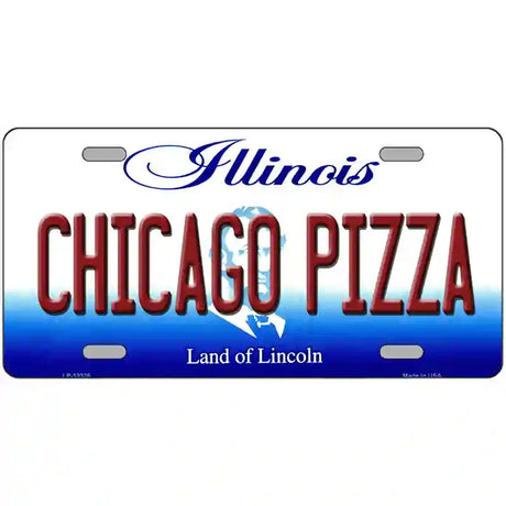 Chicago Pizza Illinois Metal Novelty License Plate 24" x 12" (LLP)