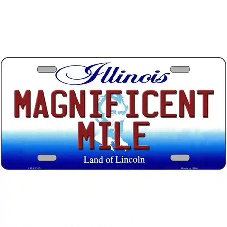 Magnificent Mile Illinois Metal Novelty License Plate 24" x 12" (LLP)