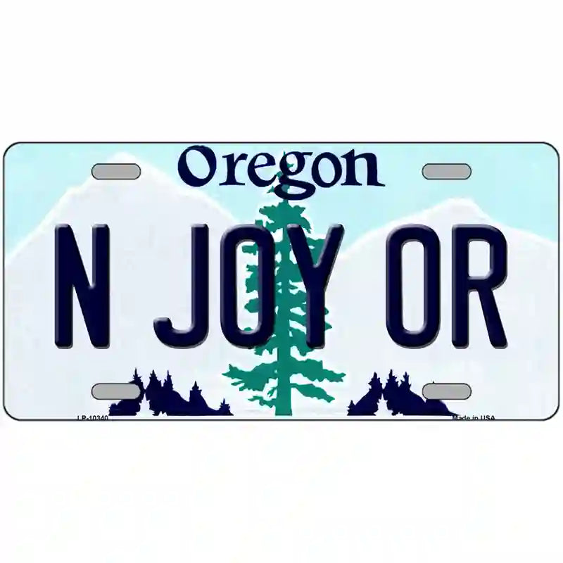 N Joy OR Oregon Metal Novelty License Plate 24" x 12" (LLP)