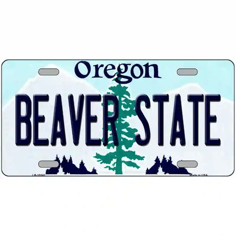 Beaver State Oregon Metal Novelty License Plate 24" x 12" (LLP)