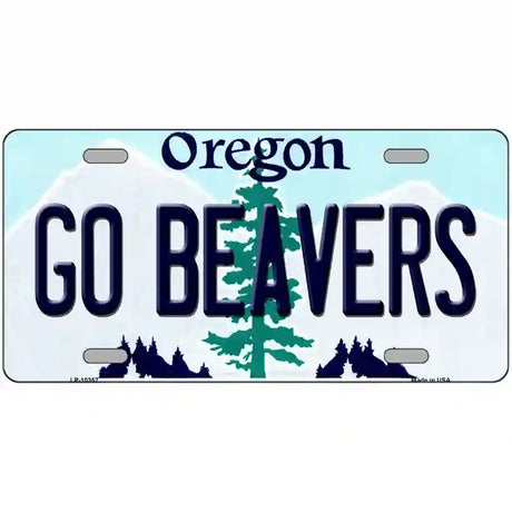 Go Beavers Oregon Metal Novelty License Plate 24" x 12" (LLP)