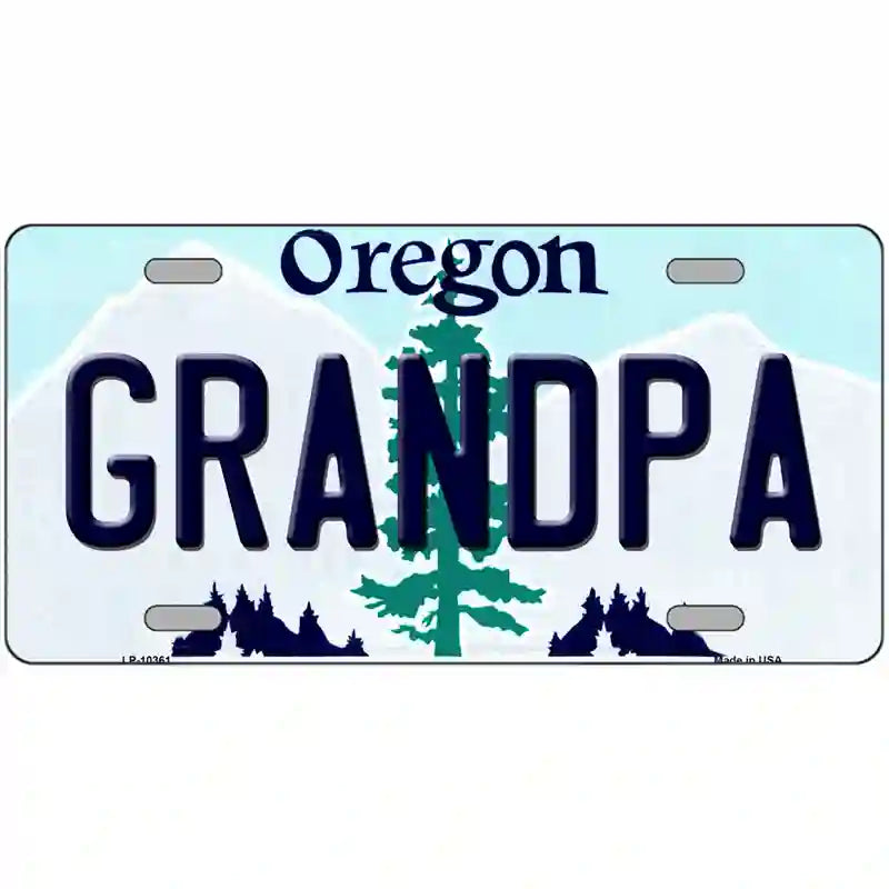 Grandpa Oregon Metal Novelty License Plate 24" x 12" (LLP)