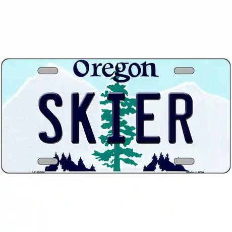 Skier Oregon Metal Novelty License Plate 24" x 12" (LLP)