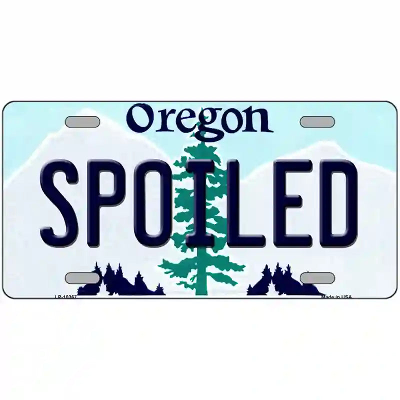 Spoiled Oregon Metal Novelty License Plate 24" x 12" (LLP)