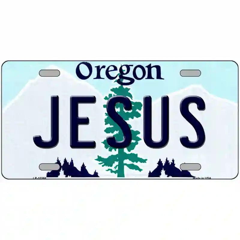 Jesus Oregon Metal Novelty License Plate 24" x 12" (LLP)