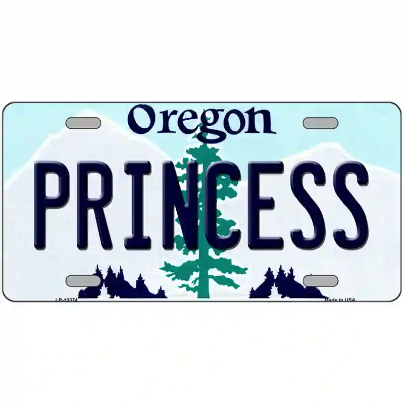 Princess Oregon Metal Novelty License Plate 24" x 12" (LLP)