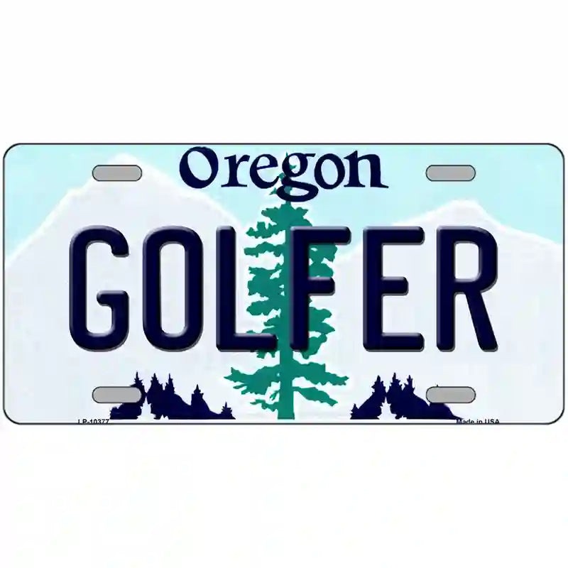 Golfer Oregon Metal Novelty License Plate 24" x 12" (LLP)