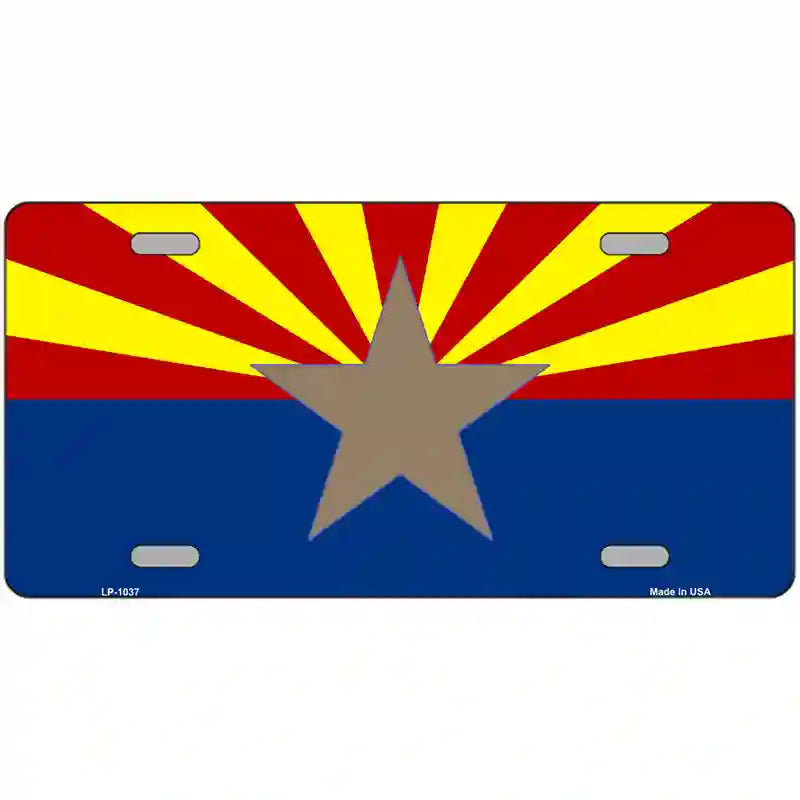 Arizona Big Star State Flag Novelty Metal License Plate 24" x 12" (LLP)