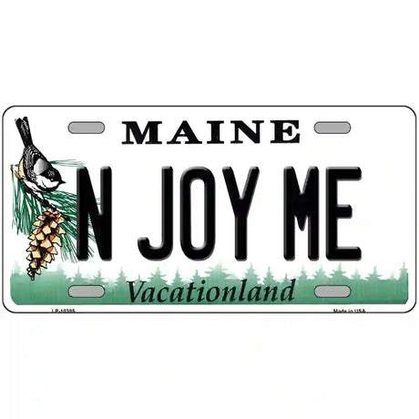 N Joy ME Maine Metal Novelty License Plate 24" x 12" (LLP)