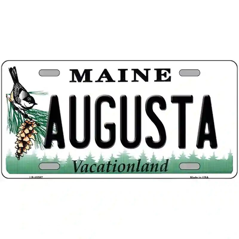 Augusta Maine Metal Novelty License Plate 24" x 12" (LLP)