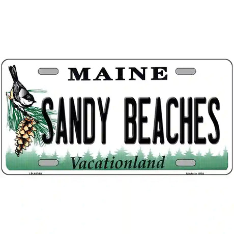 Sandy Beaches Maine Metal Novelty License Plate 24" x 12" (LLP)