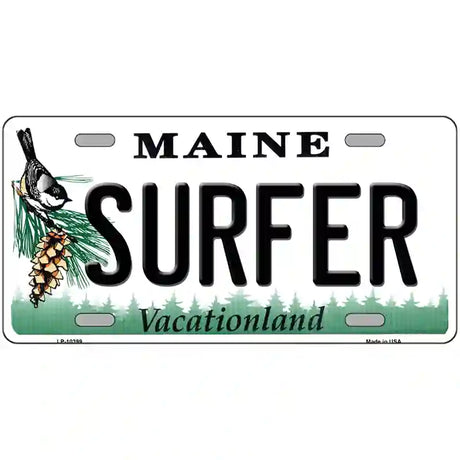 Surfer Maine Metal Novelty License Plate 24" x 12" (LLP)