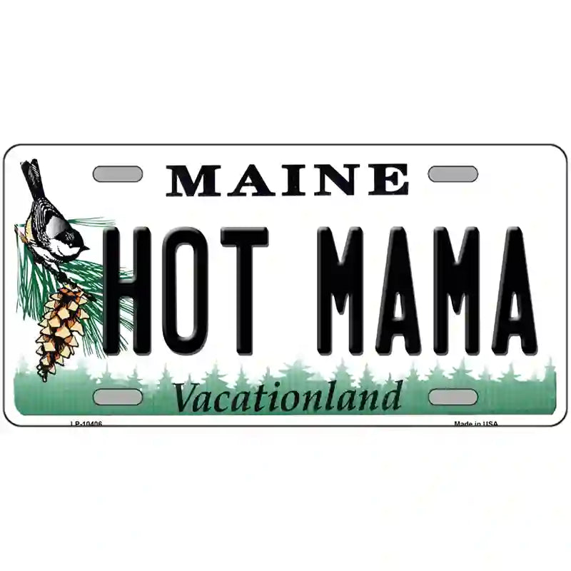 Hot Mama Maine Metal Novelty License Plate 24" x 12" (LLP)