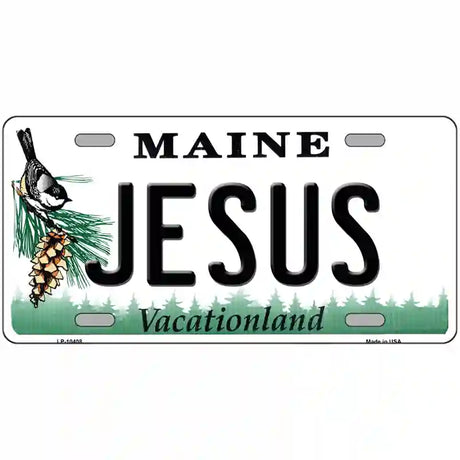 Jesus Maine Metal Novelty License Plate 24" x 12" (LLP)