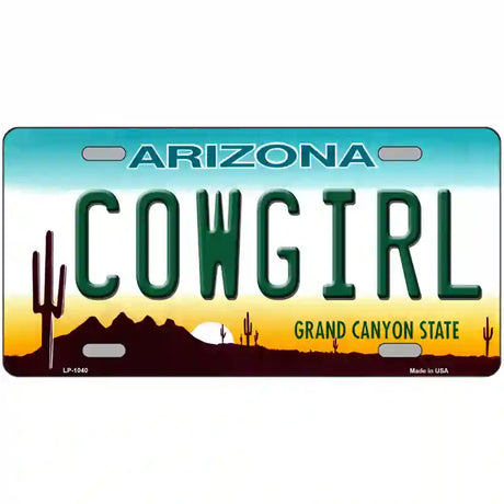 Cowgirl Novelty Metal License Plate 24" x 12" (LLP)