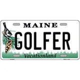 Golfer Maine Metal Novelty License Plate 24" x 12" (LLP)