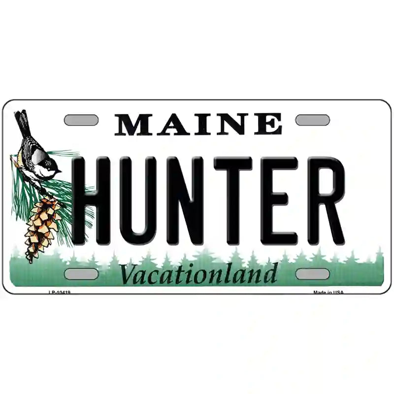 Hunter Maine Metal Novelty License Plate 24" x 12" (LLP)