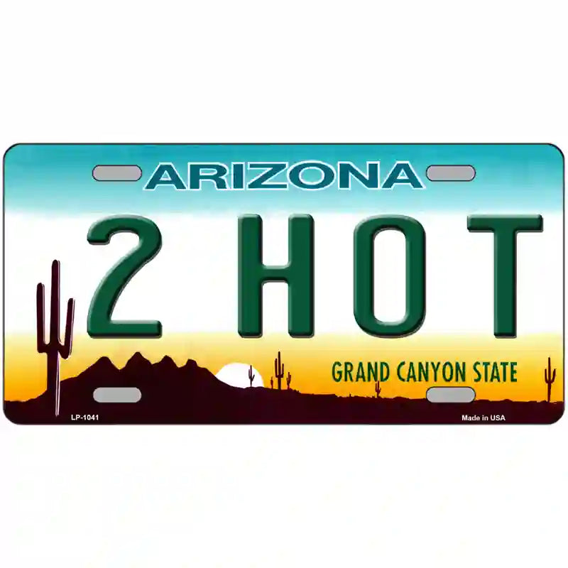 2 Hot Arizona Novelty Metal License Plate 24" x 12" (LLP)