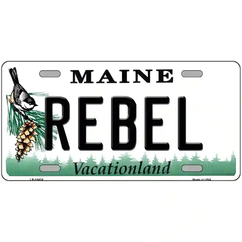 Rebel Maine Metal Novelty License Plate 24" x 12" (LLP)