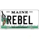 Rebel Maine Metal Novelty License Plate 24" x 12" (LLP)