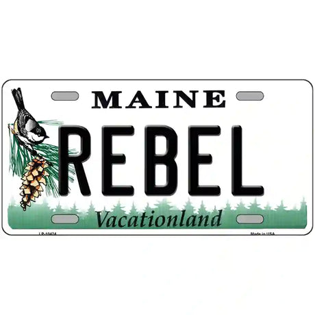 Rebel Maine Metal Novelty License Plate 24" x 12" (LLP)