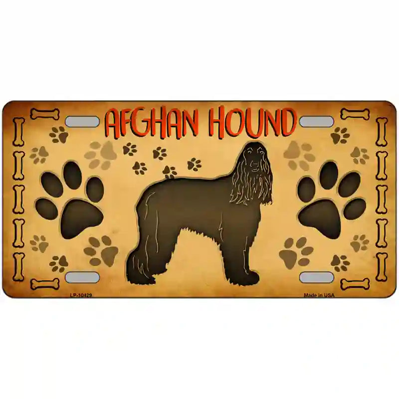 Afghan Hound Novelty Metal License Plate 24" x 12" (LLP)